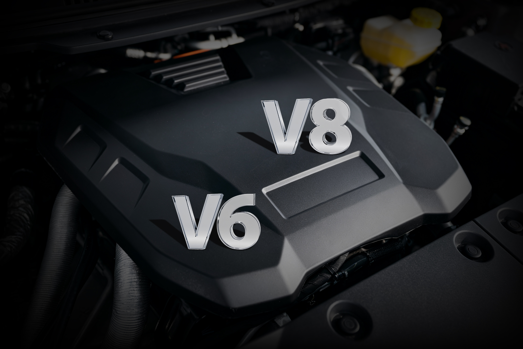 Modern V6 and V8 engine systems representing automotive electronic functions